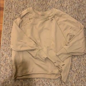 distressed pullover sweatshirt